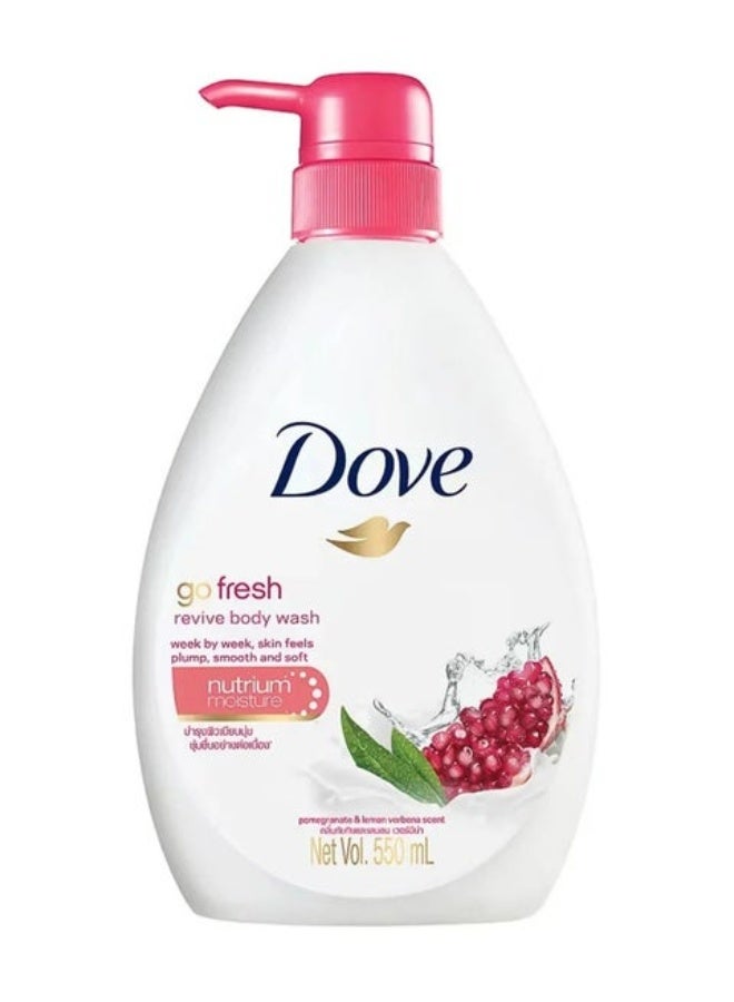 سائل استحمام دوف "جو فريش" بالرمان وليمون فيربينا (550 مل) - انتعاش وحيوية لنعومة فائقة